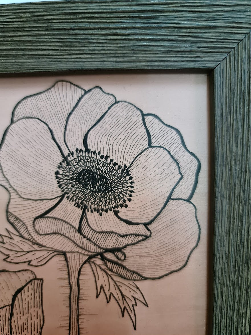 Detailed Anemones - [FRAMED - ready to hang ]