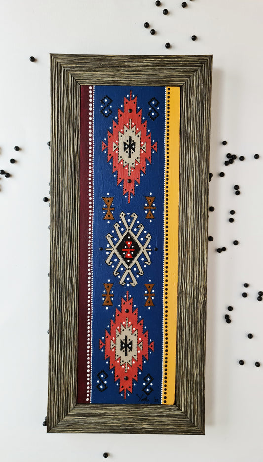 Vintage Kilim rug tile- [FRAMED - ready to hang]