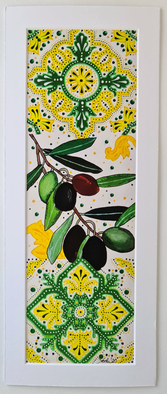 Mediterranean tile with Olives - PRINT