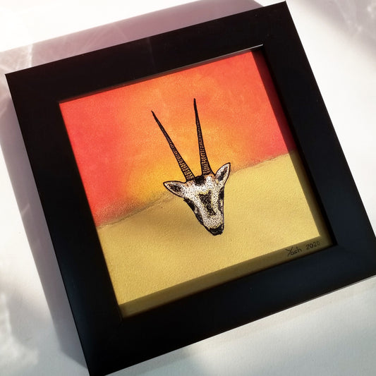 Oryx in the desert  - [FRAMED - ready to hang ]