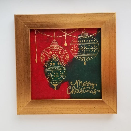 Vintage Christmas decor - [FRAMED - ready to hang]