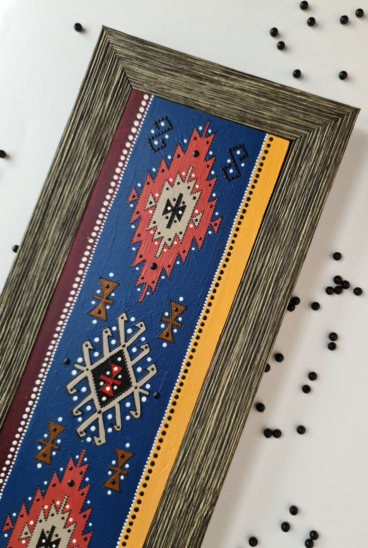 Vintage Kilim rug tile- [FRAMED - ready to hang]