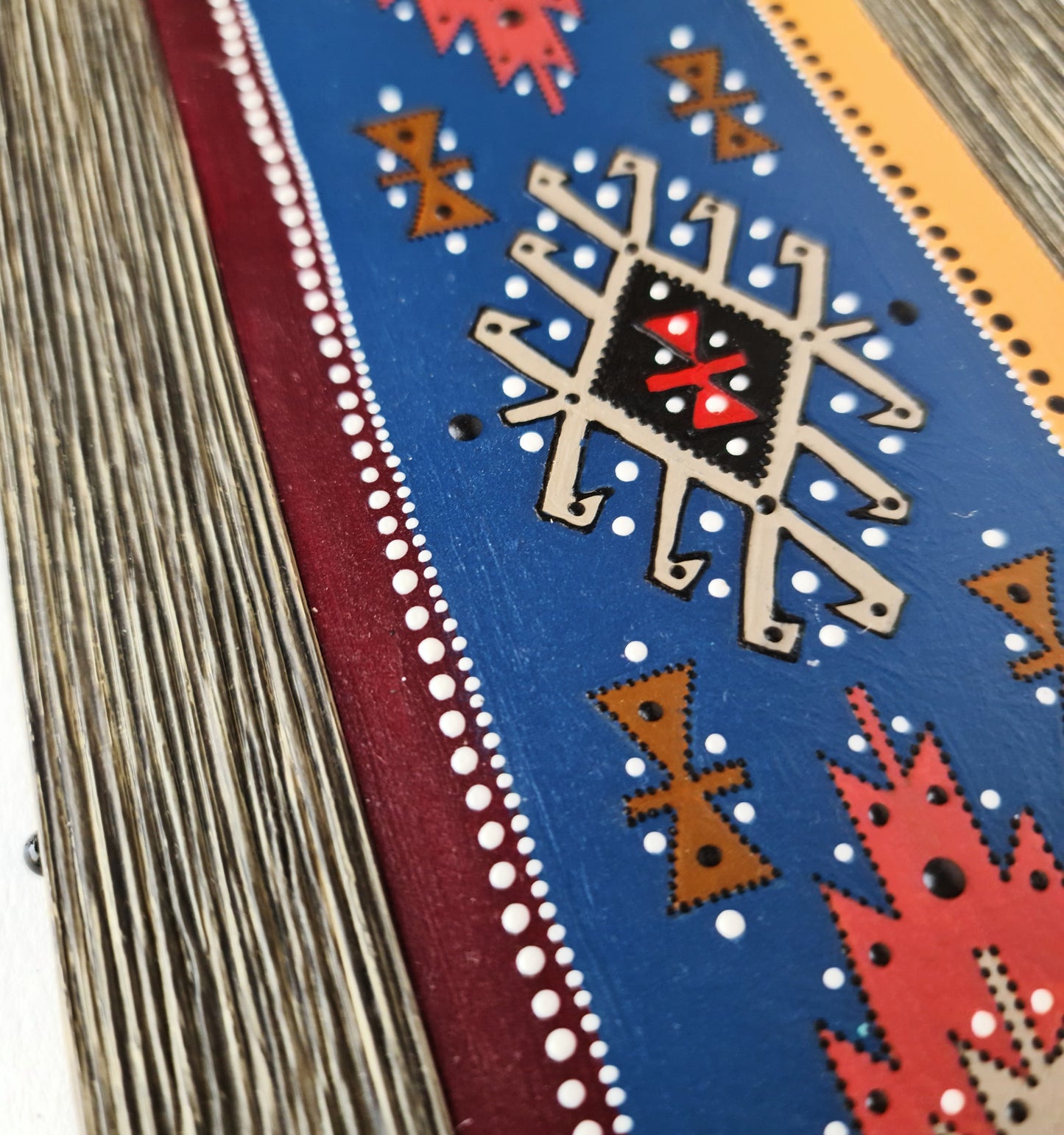 Vintage Kilim rug tile- [FRAMED - ready to hang]