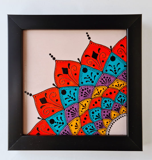 Whimsical quarter  - bold - [FRAMED - ready to hang]