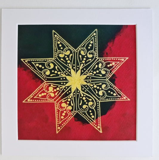 Vintage Christmas Star - PRINT