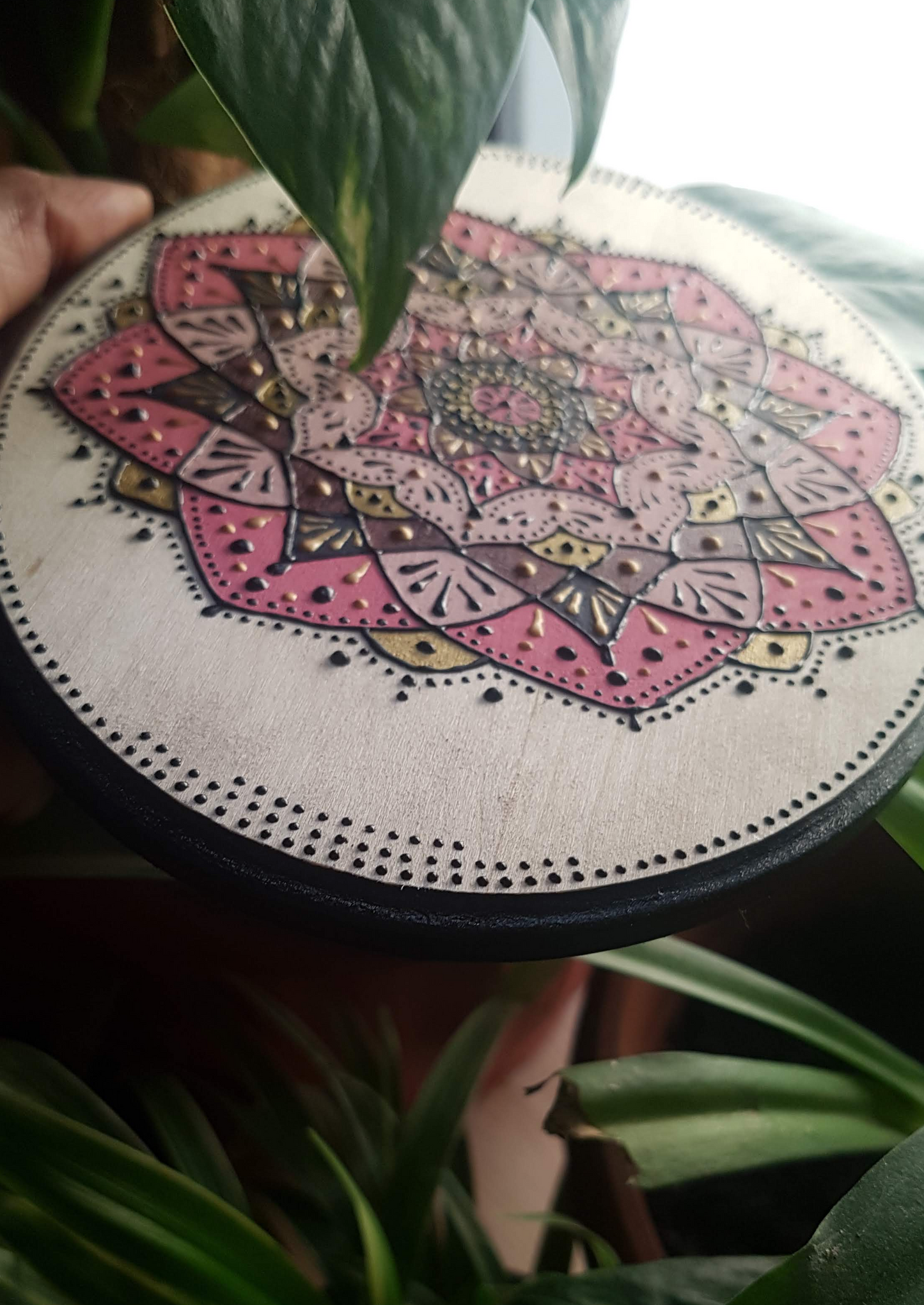 Pink hues mandala flower