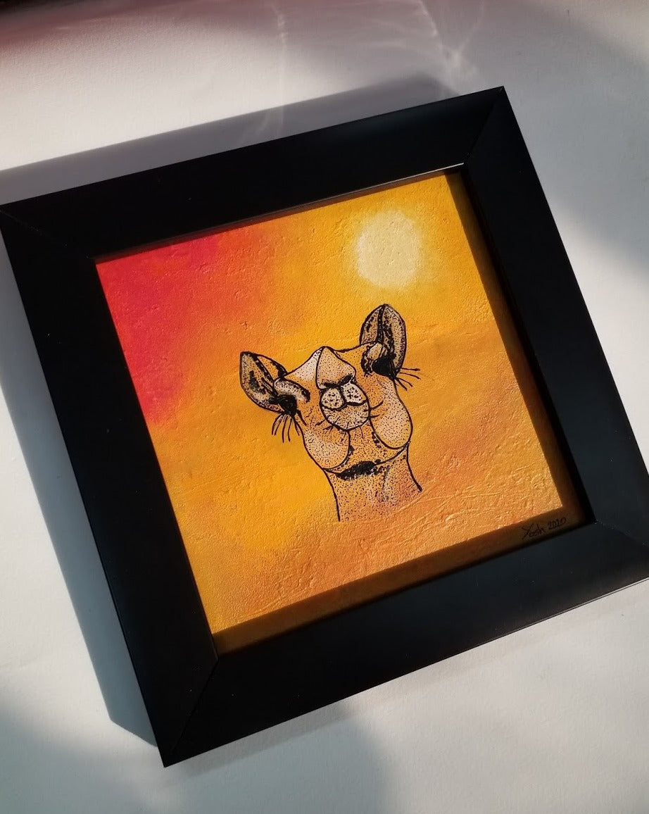 Camel in the desert - [FRAMED - ready to hang]